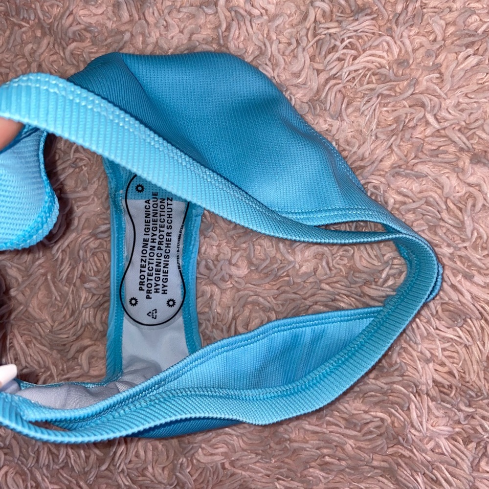 BLUE ONE-SHOULDER BIKINI TOP & CHEEKY BOTTOMS · SIZE S · NWOT - Picture 5 of 7